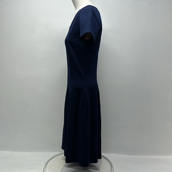 Diane Von Furstenberg DVF Meg Mini Dress Knit Fit And Flare Navy Blue Size 6 - Picture 5 of 10